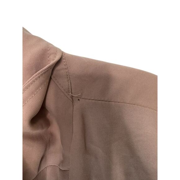 J. Jill Trench Coat Lightweight Relaxed Open Beige Work Office Large Petite - Picture 7 of 12